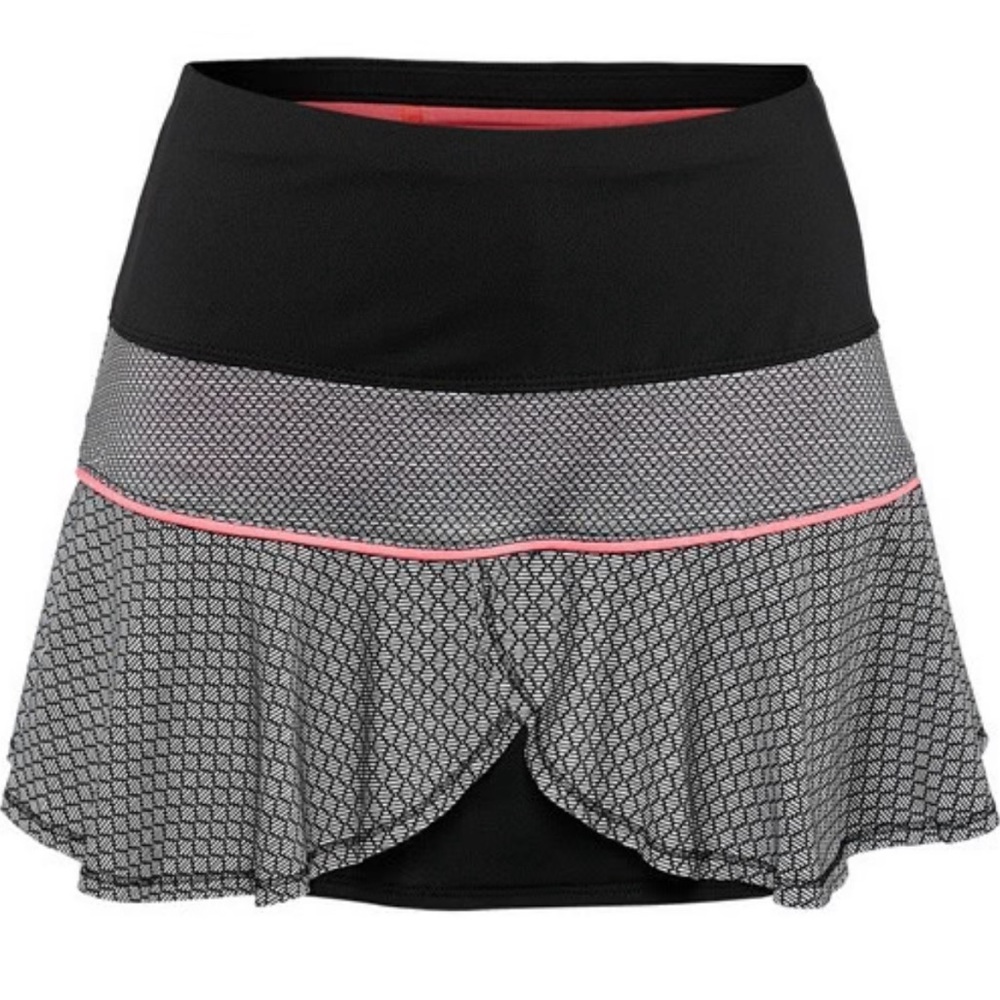 Lucky in Love Black, Pink & White Patterned Mini Skirt